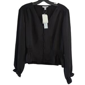 NWT Topshop Black Blouse, 8